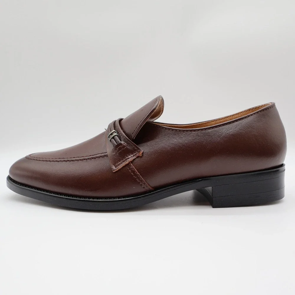 Barclay Loafers Mens 8.5 D Brown Leather Vintage 80s 90s New  display picture 1